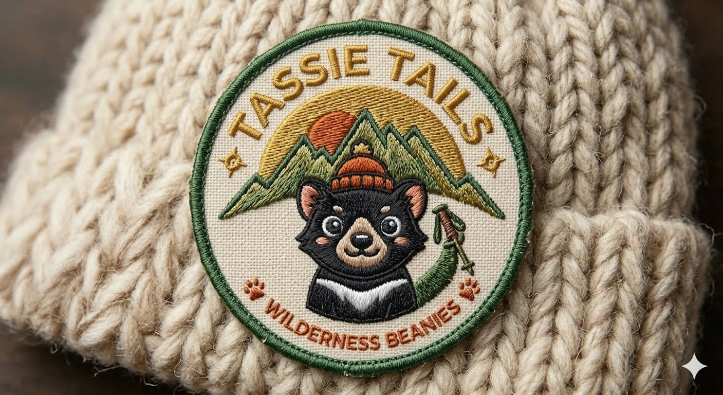 Tassie Animal Patch Beanie